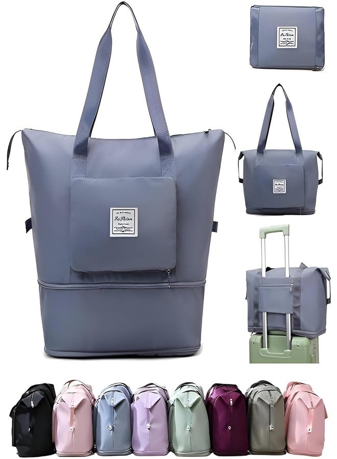 REENTA 41L Expandable Travel Duffel for Women � Wheeled & Foldable Weekender Bag with Telescoping Handle � Perfect for Personal Items, Overnight Trips & Gym Gear (sky-BZ-01) - Image 1